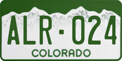 CO license plate ALR024