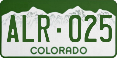 CO license plate ALR025