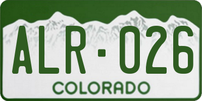 CO license plate ALR026
