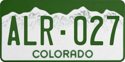 CO license plate ALR027