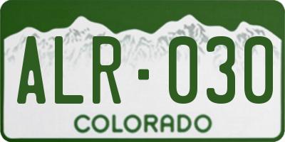 CO license plate ALR030