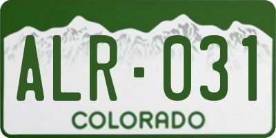 CO license plate ALR031