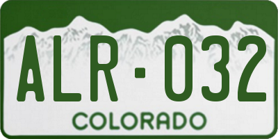 CO license plate ALR032