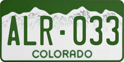 CO license plate ALR033