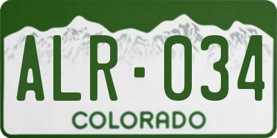 CO license plate ALR034