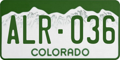 CO license plate ALR036