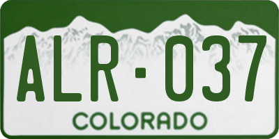 CO license plate ALR037