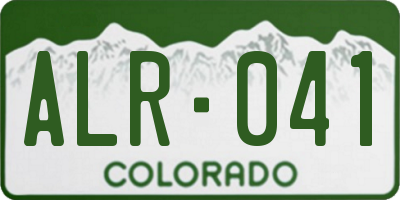 CO license plate ALR041