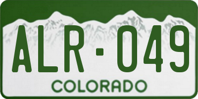 CO license plate ALR049