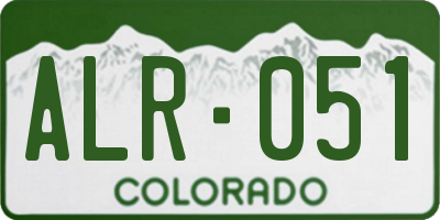 CO license plate ALR051