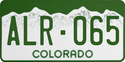 CO license plate ALR065