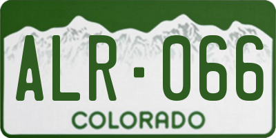 CO license plate ALR066