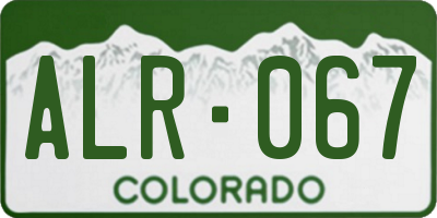 CO license plate ALR067