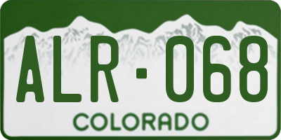 CO license plate ALR068