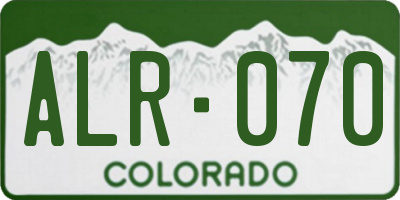 CO license plate ALR070