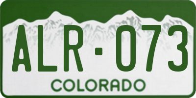 CO license plate ALR073