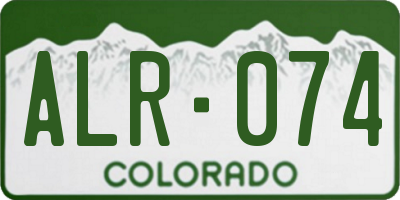 CO license plate ALR074