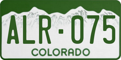 CO license plate ALR075