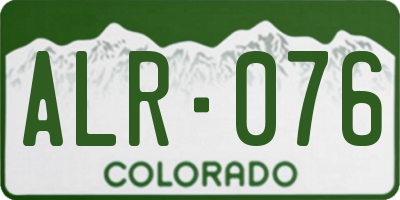 CO license plate ALR076