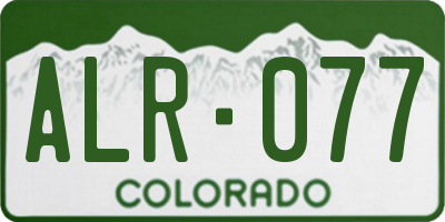 CO license plate ALR077
