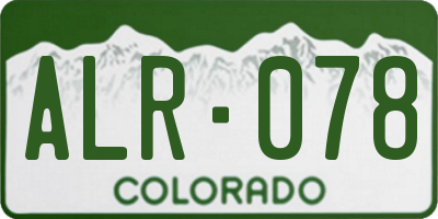 CO license plate ALR078