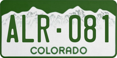 CO license plate ALR081