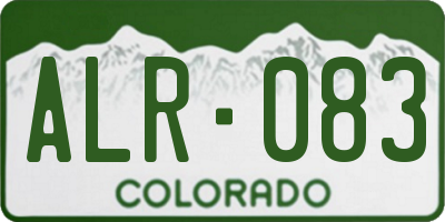 CO license plate ALR083