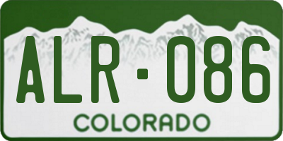 CO license plate ALR086