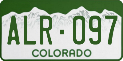 CO license plate ALR097