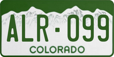 CO license plate ALR099