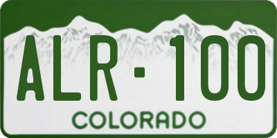 CO license plate ALR100