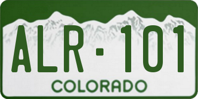 CO license plate ALR101