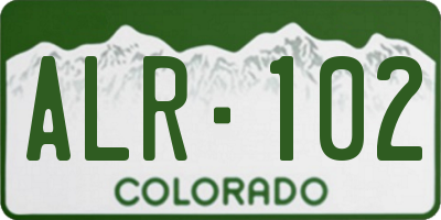 CO license plate ALR102