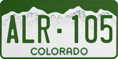 CO license plate ALR105