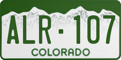 CO license plate ALR107