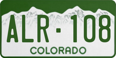 CO license plate ALR108