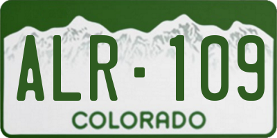 CO license plate ALR109