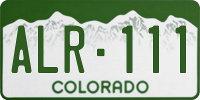 CO license plate ALR111