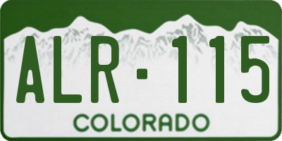 CO license plate ALR115