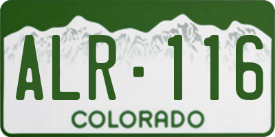 CO license plate ALR116