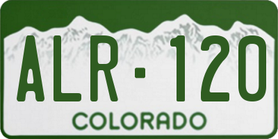 CO license plate ALR120