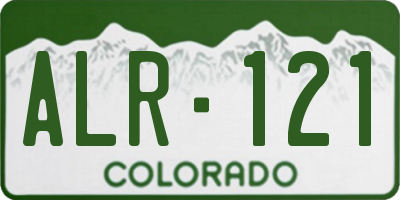 CO license plate ALR121