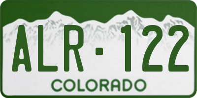 CO license plate ALR122
