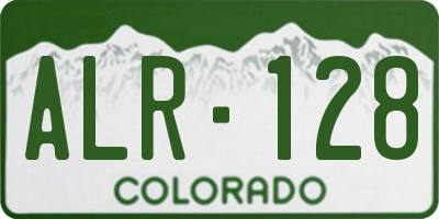 CO license plate ALR128