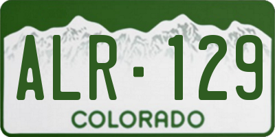 CO license plate ALR129