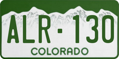 CO license plate ALR130