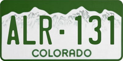 CO license plate ALR131