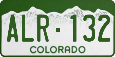 CO license plate ALR132