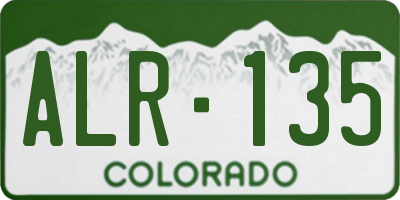 CO license plate ALR135
