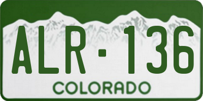 CO license plate ALR136